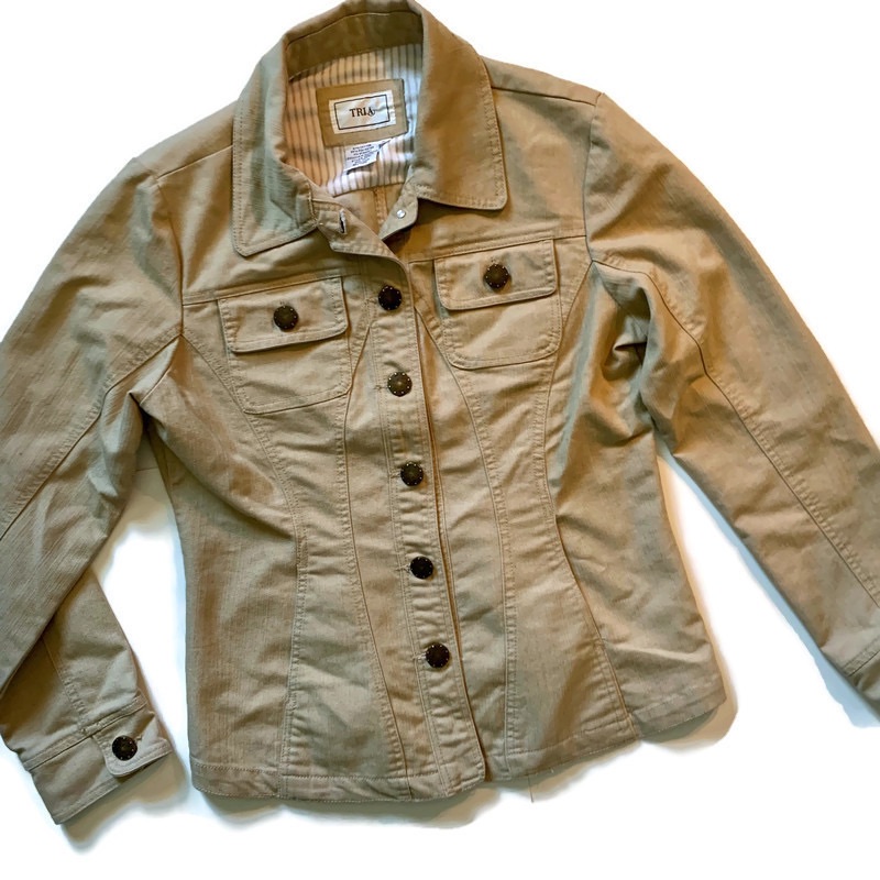 Khaki Colored Button Up Jacket